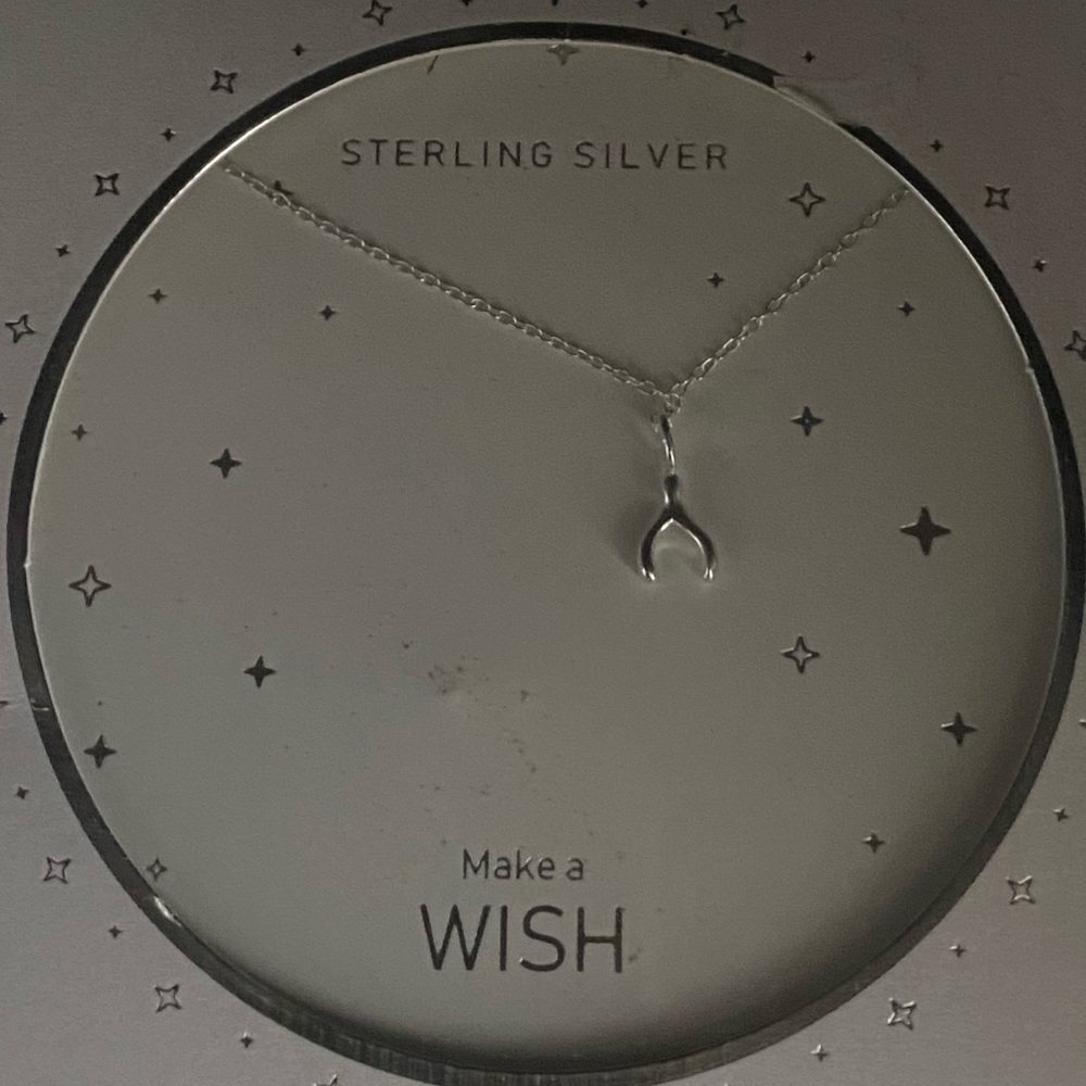 Brand New Sterling Silver Wish Bone Necklace